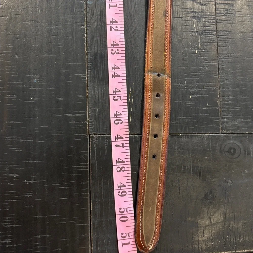 Johnston & Murphy Brown and European Tan Cowhide Leather Belt Size 44